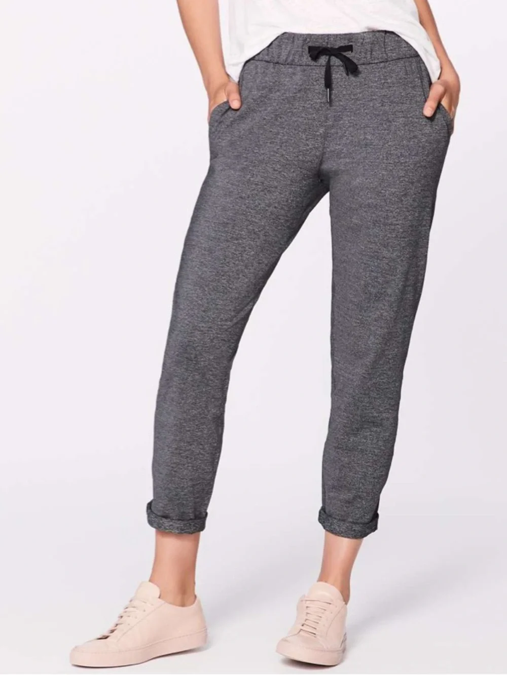 Lululemon On The Fly Pant 28” Heathered Black Grey Size 6 Full-On Luxstreme